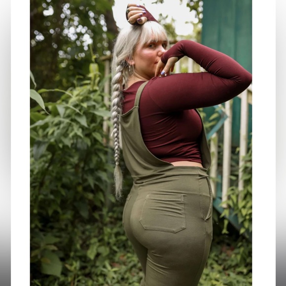 Purusha People Lady of the Cosmos olive green soft overalls - size L - Picture 16 of 16